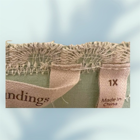 NWT urban boho embroidered Sayali blouse sage earthy green short sleeve top - Picture 4 of 4